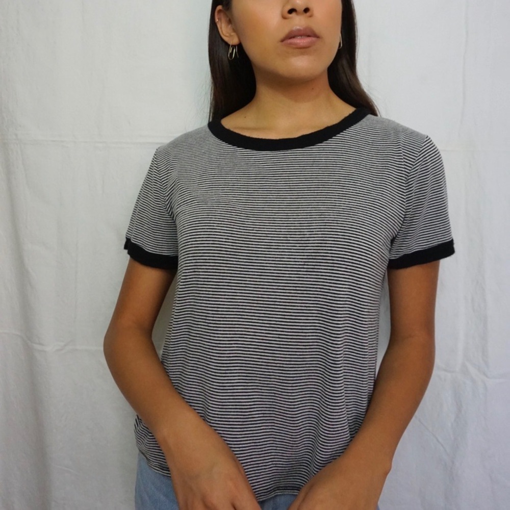 Black and White Striped Tee